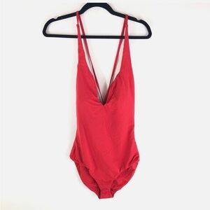 Andie Swim Bali One Piece Cherry Red Swimsuit NEW Size MT